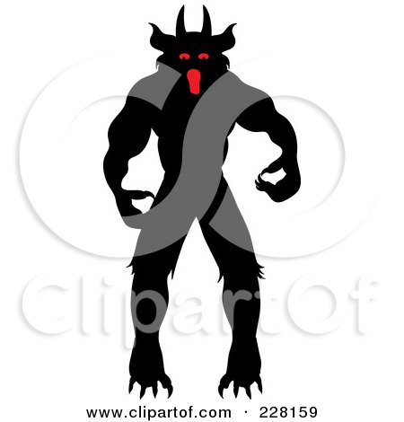 Royalty-Free (RF) Clipart Illustration of a Demonic Werewolf by Pams Clipart