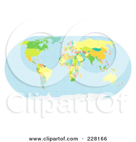 Royalty-Free (RF) Clipart Illustration of a Political World Map by AtStockIllustration
