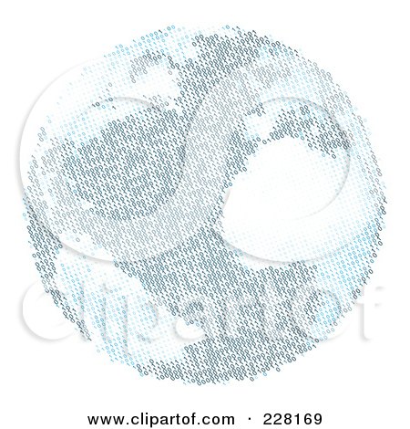 Royalty-Free (RF) Clipart Illustration of a Blue Binary Globe by AtStockIllustration