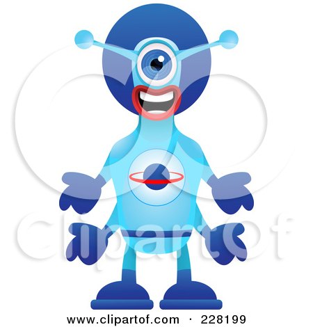 Royalty-Free (RF) Clipart Illustration of an Alien In A Blue Suit by Tonis Pan