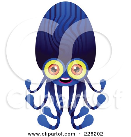 Royalty-Free (RF) Clipart Illustration of an Alien With An Octopus Body by Tonis Pan