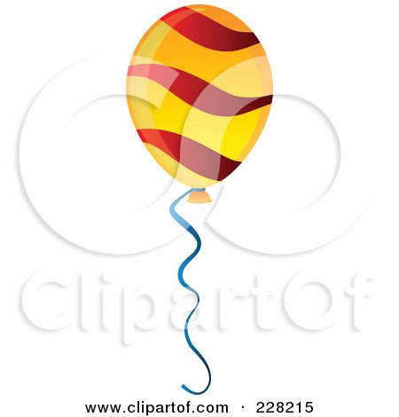 Royalty-Free (RF) Clipart Illustration of a Wave Patterned Party Balloon by Tonis Pan