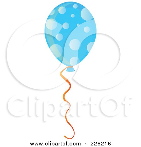 Royalty-Free (RF) Clipart Illustration of a Blue Bubble Patterned Party Balloon by Tonis Pan