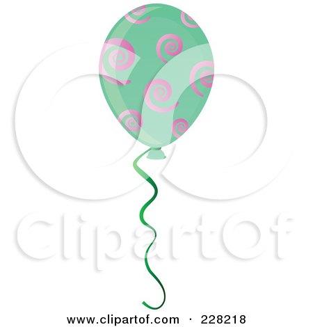 Royalty-Free (RF) Clipart Illustration of a Spiral Patterned Party Balloon by Tonis Pan