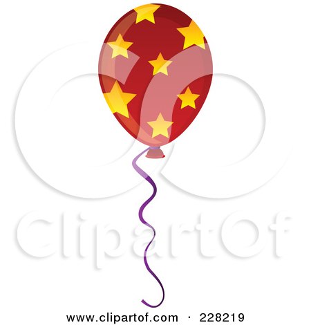 Royalty-Free (RF) Clipart Illustration of a Star Patterned Party Balloon by Tonis Pan