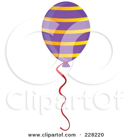 Royalty-Free (RF) Clipart Illustration of a Stripe Patterned Party Balloon by Tonis Pan