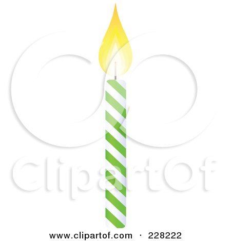 Royalty-Free (RF) Clipart Illustration of a Green And White Spiral Birthday Cake Candle by Tonis Pan