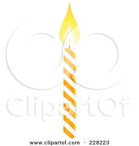Royalty-Free (RF) Clipart Illustration of an Orange And White Spiral Birthday Cake Candle by Tonis Pan