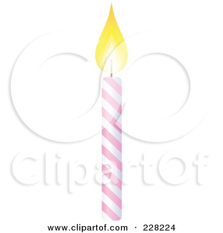 Royalty-Free (RF) Clipart Illustration of a Pink And White Spiral Birthday Cake Candle by Tonis Pan