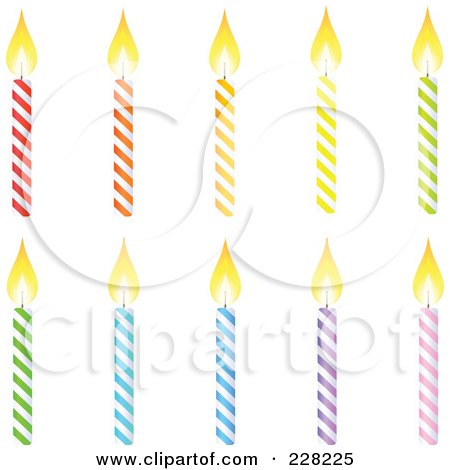 Royalty-Free (RF) Clipart Illustration of a Digital Collage Of Colorful Birthday Candles by Tonis Pan