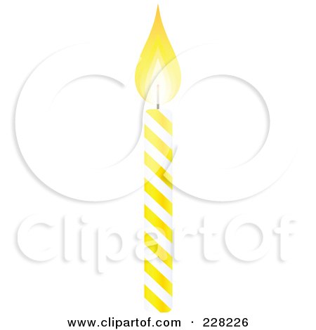 Royalty-Free (RF) Clipart Illustration of a Yellow And White Spiral Birthday Cake Candle by Tonis Pan