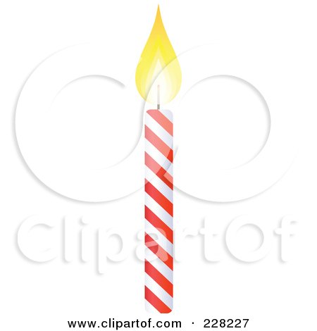 Royalty-Free (RF) Clipart Illustration of a Red And White Spiral Birthday Cake Candle by Tonis Pan