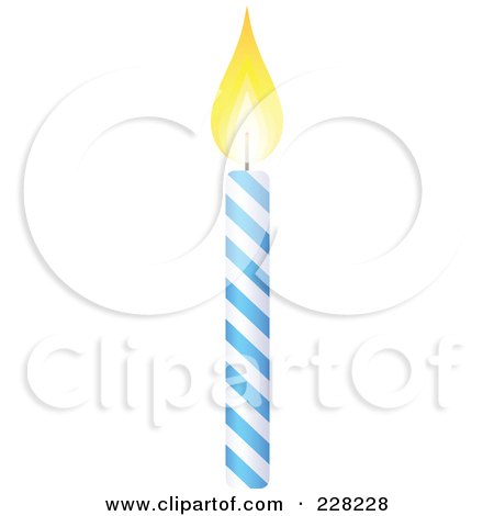 Royalty-Free (RF) Clipart Illustration of a Blue And White Spiral Birthday Cake Candle by Tonis Pan