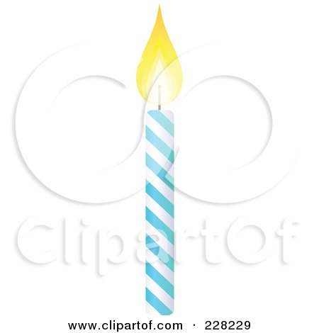 Royalty-Free (RF) Clipart Illustration of a Light Blue And White Spiral Birthday Cake Candle by Tonis Pan