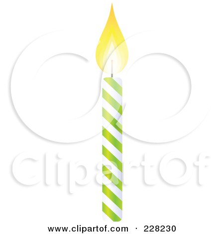 Royalty-Free (RF) Clipart Illustration of a Light Green And White Spiral Birthday Cake Candle by Tonis Pan