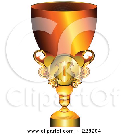 Royalty-Free (RF) Clipart Illustration of a Golden Auto Racing Award Trophy Cup by MilsiArt