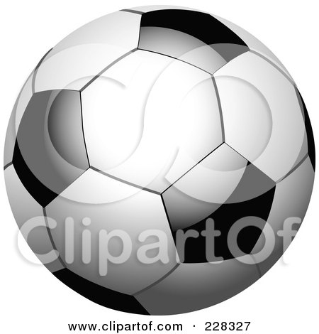 Royalty-Free (RF) Clipart Illustration of a Shiny 3d Soccer Ball by elaineitalia
