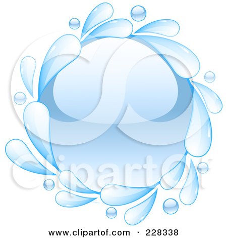 Royalty-Free (RF) Clipart Illustration of a Water Droplet With Splashes by elaineitalia