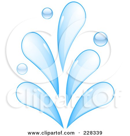 Royalty-Free (RF) Clipart Illustration of a Blue Water Splash Design Element by elaineitalia