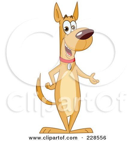 Royalty-Free (RF) Clipart Illustration of a Friendly Dog Standing Upright And Presenting by yayayoyo