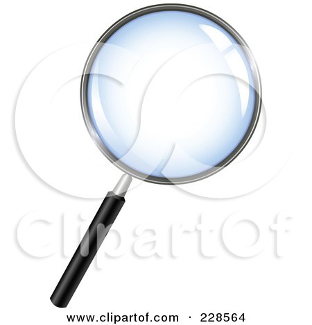 Royalty-Free (RF) Clipart Illustration of a Black Handled Magnifying Glass by yayayoyo
