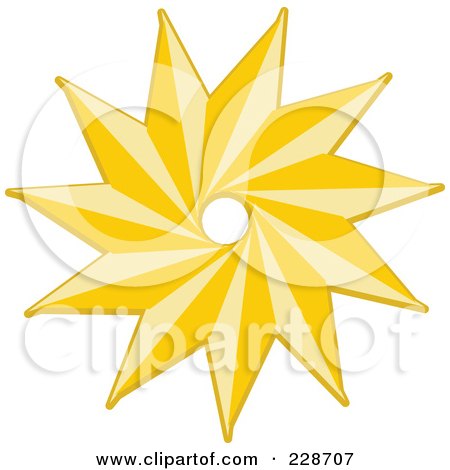 Royalty-Free (RF) Clipart Illustration of a Golden Christmas Star - 8 by KJ Pargeter