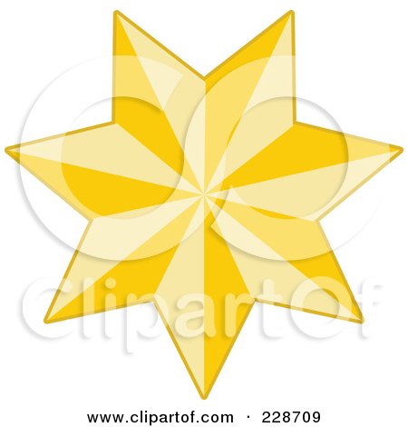 Royalty-Free (RF) Clipart Illustration of a Golden Christmas Star - 5 by KJ Pargeter