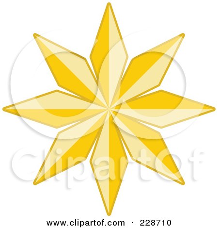 Royalty-Free (RF) Clipart Illustration of a Golden Christmas Star - 6 by KJ Pargeter