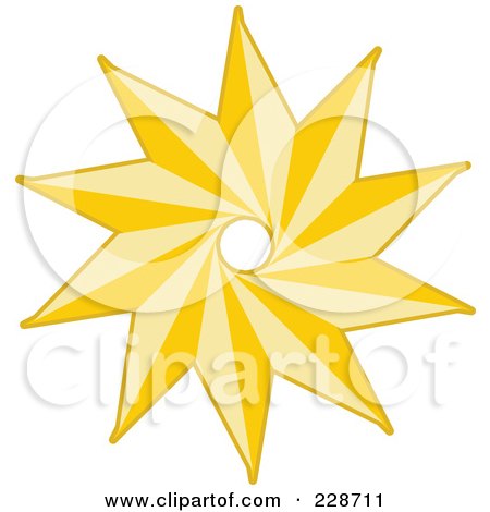 Royalty-Free (RF) Clipart Illustration of a Golden Christmas Star - 3 by KJ Pargeter