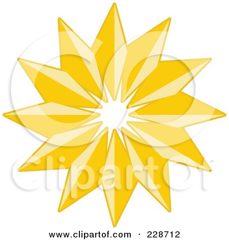 Royalty-Free (RF) Clipart Illustration of a Golden Christmas Star - 4 by KJ Pargeter
