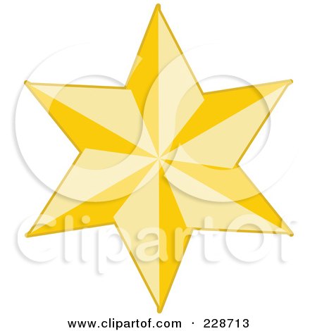 Royalty-Free (RF) Clipart Illustration of a Golden Christmas Star - 7 by KJ Pargeter