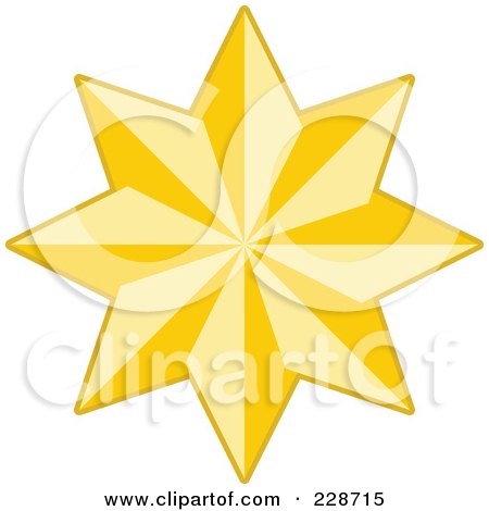 Royalty-Free (RF) Clipart Illustration of a Golden Christmas Star - 2 by KJ Pargeter