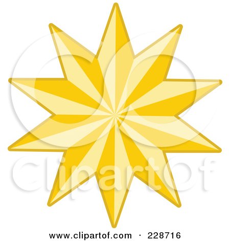 Royalty-Free (RF) Clipart Illustration of a Golden Christmas Star - 1 by KJ Pargeter