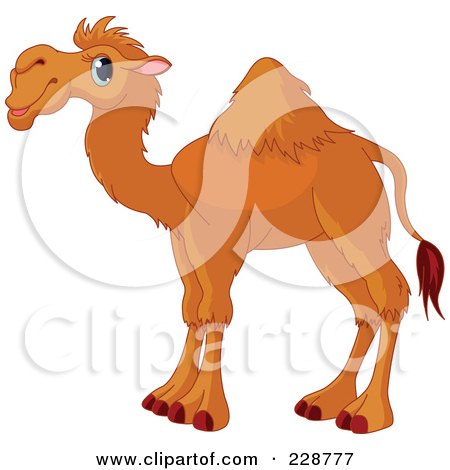 Royalty-Free (RF) Clipart Illustration of a Cute Camel in Profile by Pushkin