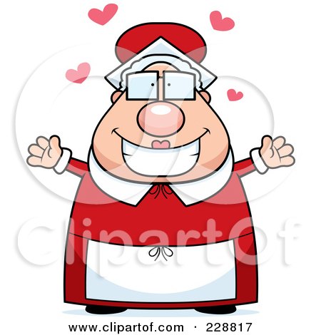 Royalty-Free (RF) Clipart Illustration of Mrs Claus With Open Arms by Cory Thoman