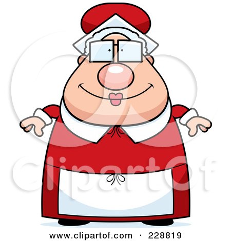 Royalty-Free (RF) Clipart Illustration of Mrs Claus by Cory Thoman