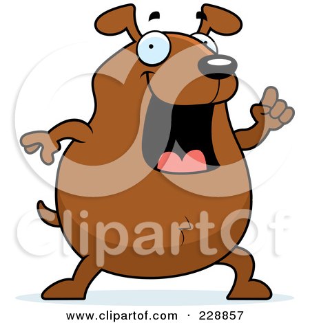 Royalty-Free (RF) Clipart Illustration of a Chubby Dog With An Idea by Cory Thoman