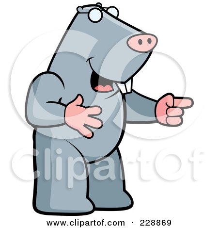 Royalty-Free (RF) Clipart Illustration of a Mole Laughing And Pointing by Cory Thoman