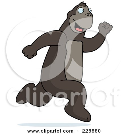 Royalty-Free (RF) Clipart Illustration of an Ape Running by Cory Thoman