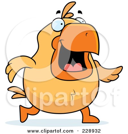 Royalty-Free (RF) Clipart Illustration of a Happy Chick Walking by Cory Thoman