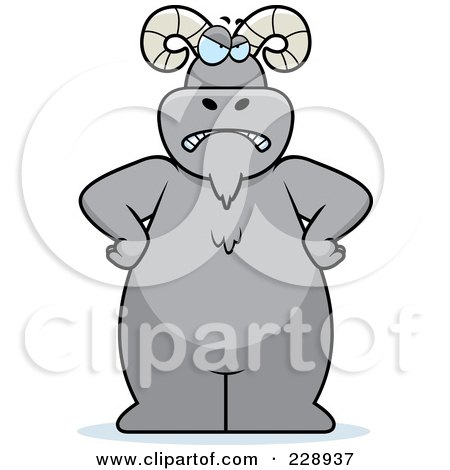 Royalty-Free (RF) Clipart Illustration of a Ram Standing With His Hands On His Hips by Cory Thoman