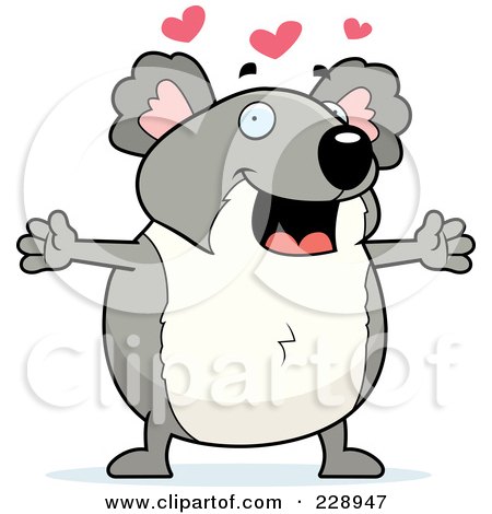 Royalty-Free (RF) Clipart Illustration of a Koala With Open Arms by Cory Thoman