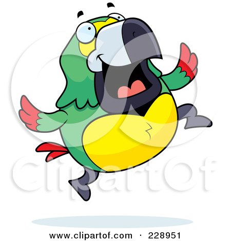 Royalty-Free (RF) Clipart Illustration of a Parrot Jumping by Cory Thoman