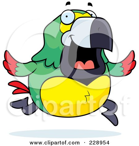 Royalty-Free (RF) Clipart Illustration of a Parrot Running by Cory Thoman