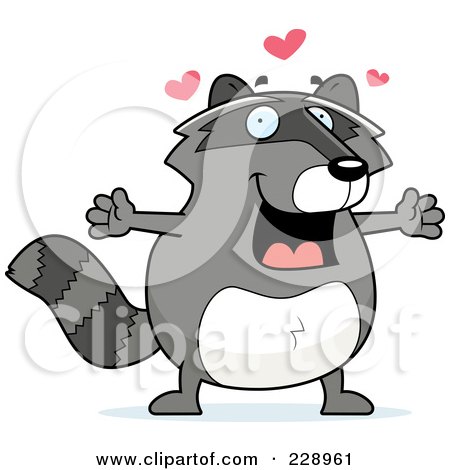 Royalty-Free (RF) Clipart Illustration of a Raccoon With Open Arms by Cory Thoman