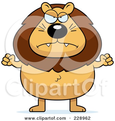 Royalty-Free (RF) Clipart Illustration of a Mad Lion by Cory Thoman