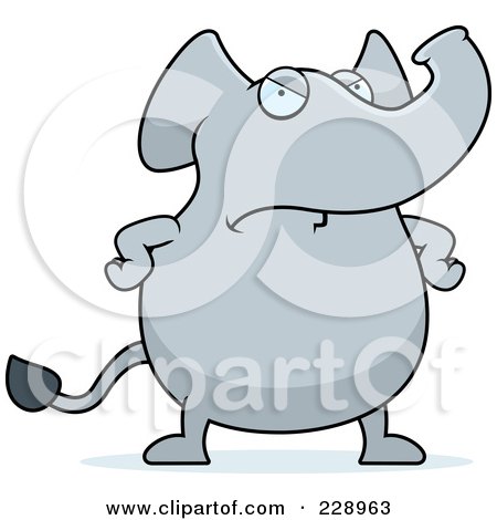 Royalty-Free (RF) Clipart Illustration of an Angry Elephant by Cory Thoman
