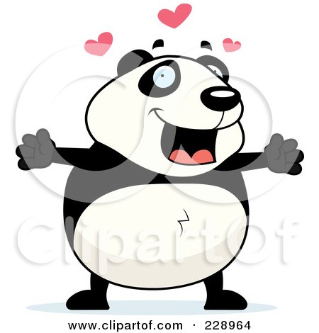 Royalty-Free (RF) Clipart Illustration of a Panda With Open Arms by Cory Thoman