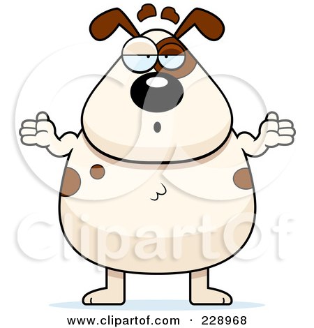 Royalty-Free (RF) Clipart Illustration of a Careless Dog Shrugging by Cory Thoman