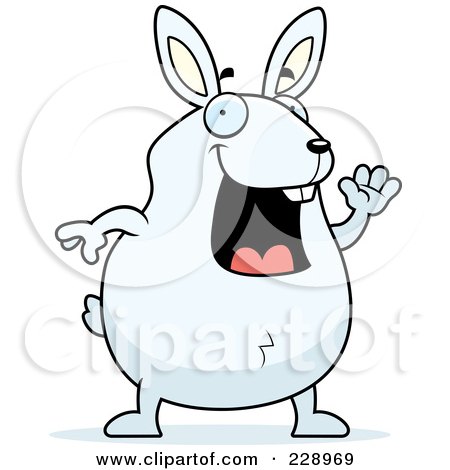 Royalty-Free (RF) Clipart Illustration of a Rabbit Waving by Cory Thoman
